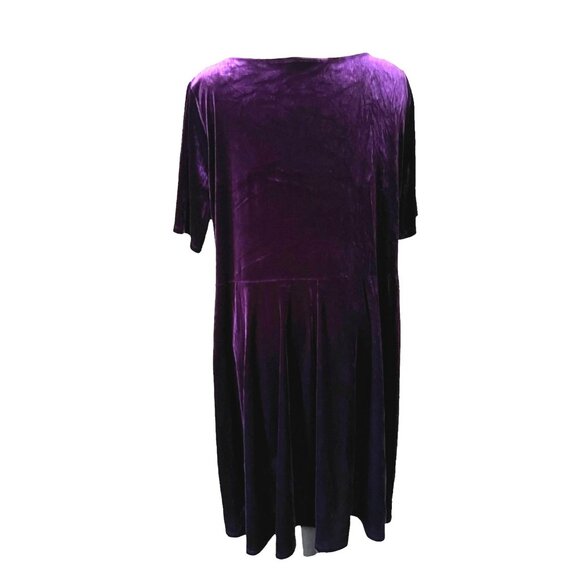 Joanna Hope Purple Velvet Maxi Dress Sz 24 Womens Plus Short Sleeve - Picture 8 of 9